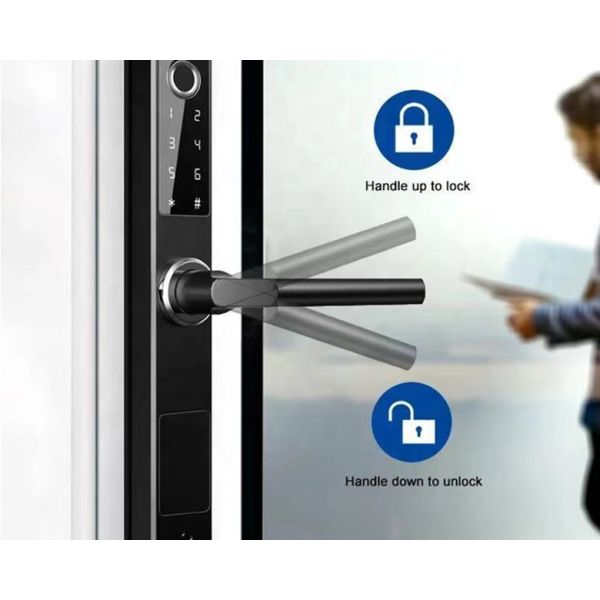 Fingerprint Aluminum Frame Bluetooth APP Door Lock With Code Card