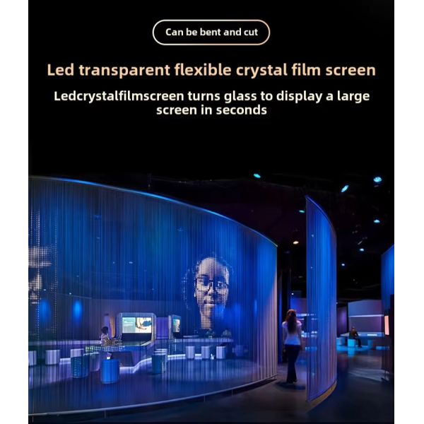 Flexible LED Film Screen Bendable Transparent Display with IP65 Waterproof for Exhibition/Billboard/Retail Visual Solution