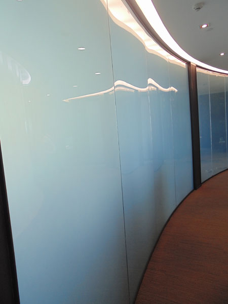bent smart switchable glass/curved privacy glass for office