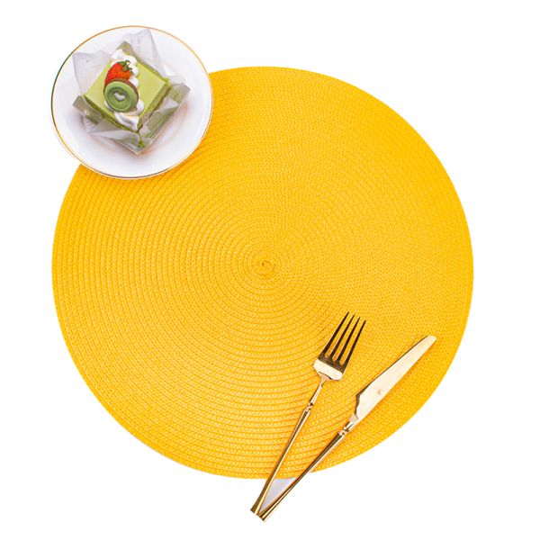 Round Washable PVC Dining Table Place Mats Diameter 38cm or Customized Size Chocolate