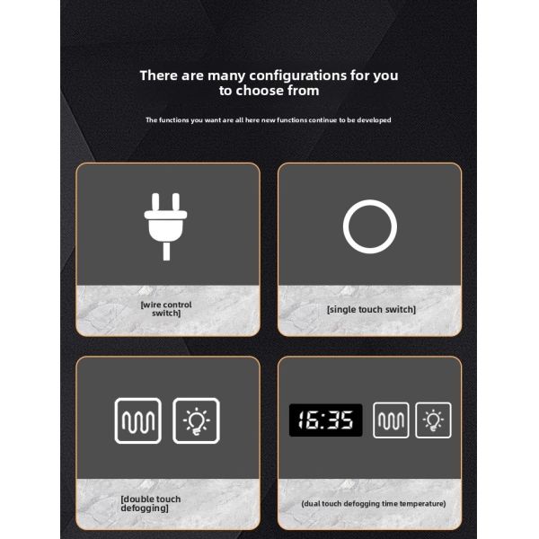 Modern Luxury Frameless LED Backlit Bathroom Anti-Fog Rectangular Touch Screen RGB Color Changing Feature IP44 Rated for Hotels
