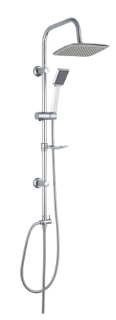 Wall Mount Rainfall Bathroom Shower Set stainless column pipe with ABS handheld shower head function