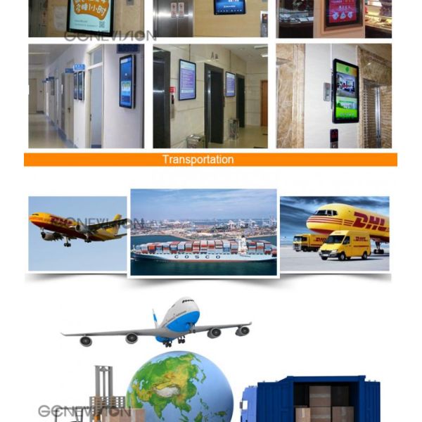 18.5 elevator vertical digital signage / LCD advertising player slim monitor 1080p