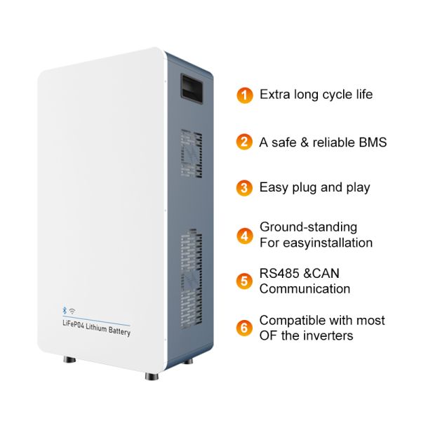 Wall Mounted 51.2V 314Ah 16kwh LiFePO4 Lithium Battery Pack All in One Home Energy Storage for Solar Backup Power