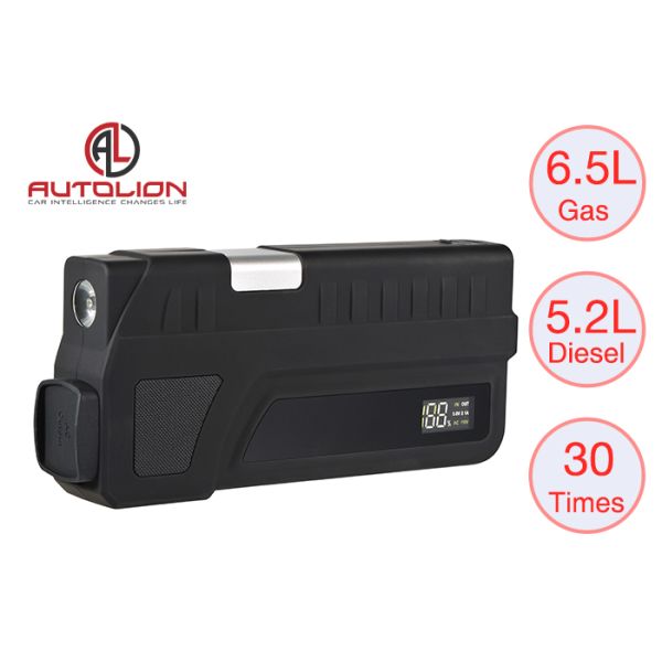 Portable Black Mini Car Jump Start Battery Pack AC DC Output / Car Battery Booster