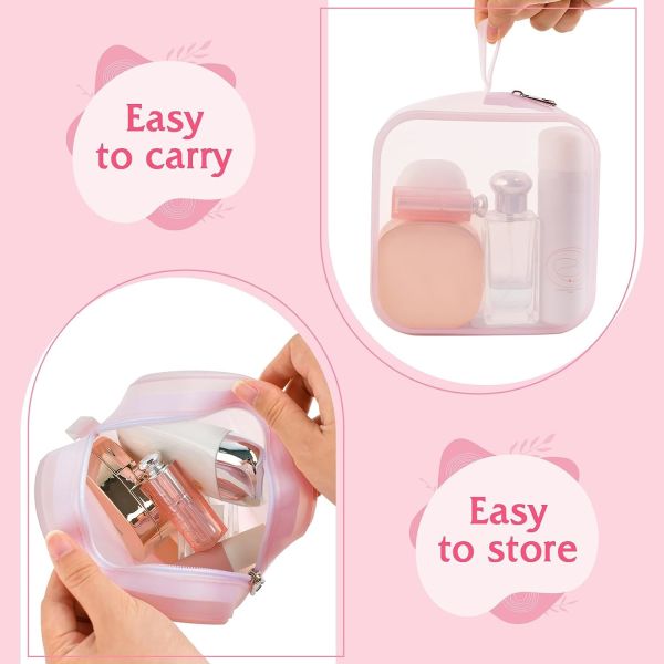 Smooth Soft Silicone Makeup Bags Lightweight Waterproof