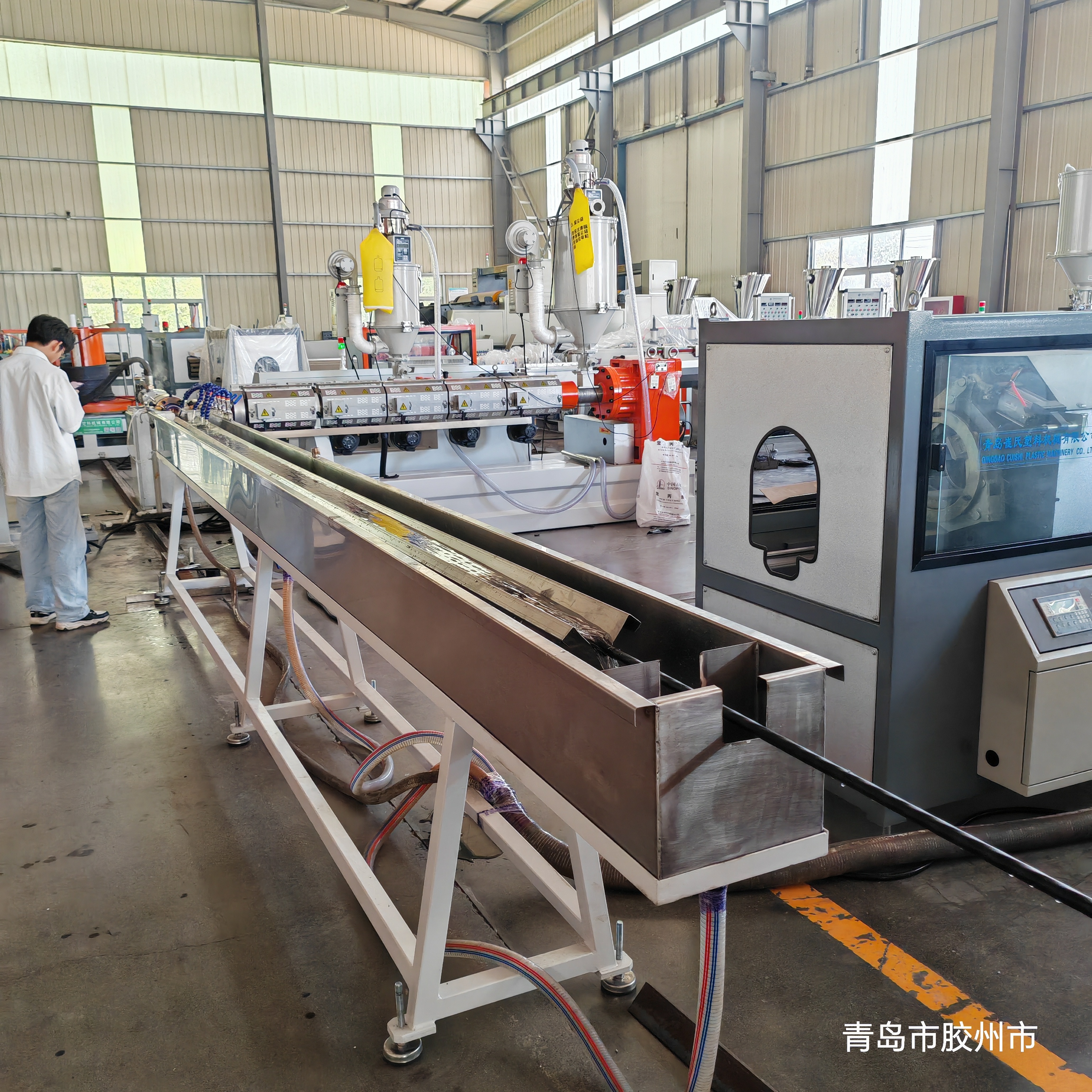 Plastic PE Sheathing Extrusion Line for Unbonded Prestressed Concrete PC Steel Strand Coating Machine