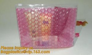 Buy cheap Holographic Zipper Slider Zip Lock Bubble Bag,Cosmetic Zipper Bag/Rose Gold Slider Bubble Bag with Logo,Slider Bubble Zi product