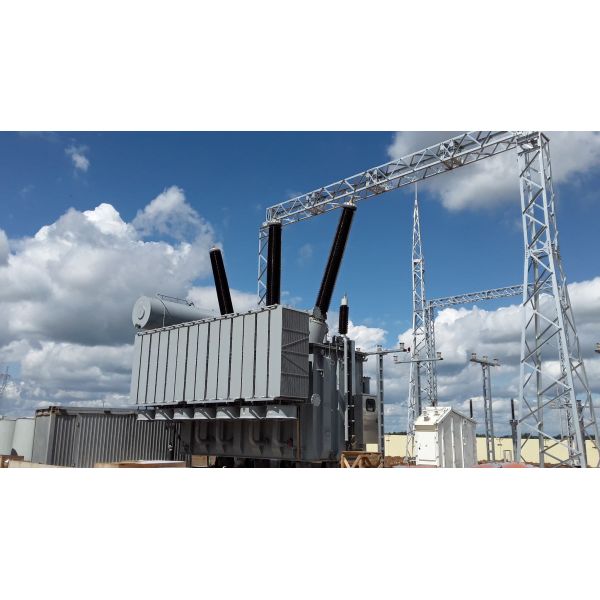High Voltage Galvanized 220KV Power Transformer Substation Structures Electric Power Pole
