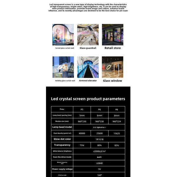 Flexible LED Film Screen Bendable Transparent Display with IP65 Waterproof for Exhibition/Billboard/Retail Visual Solution