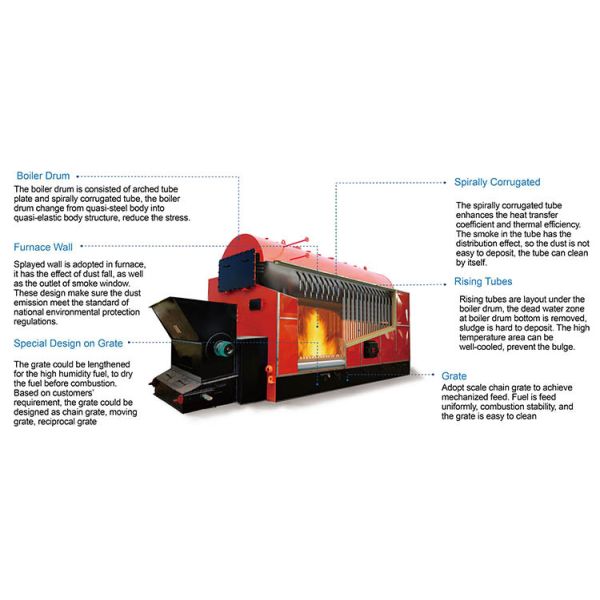 Horizontal Automatic Single Drum Chain Grate Coal Fired Steam Boiler price