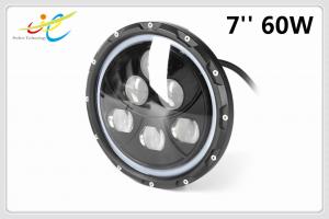 Buy cheap 7 60W LED Headlights for Jeep Round Headlight With halo, High/Low Beam for Jeep, Wrangler, JK, CJ, LJ, TJ, DRL product