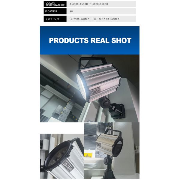 IP65 Waterproof LED Machine Light with 50,000-Hour Lifespan and Flexible Swing Arm for Industrial Applications