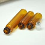 empty amber galss 3ml 5ml 8ml 10ml 15ml cosmetic roll on stainless steel glass