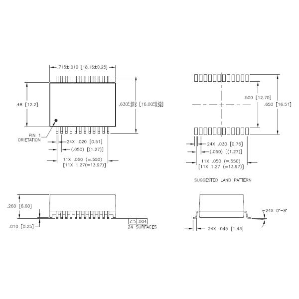 Single Port Discrete Magnetic Ethernet Lan Transformer H6096NL