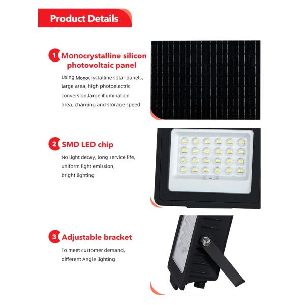 KCD Industrial Aluminum 100w 200w 300w Security Solar Flood Light High Lumen Rechargeable Solar Floodlights