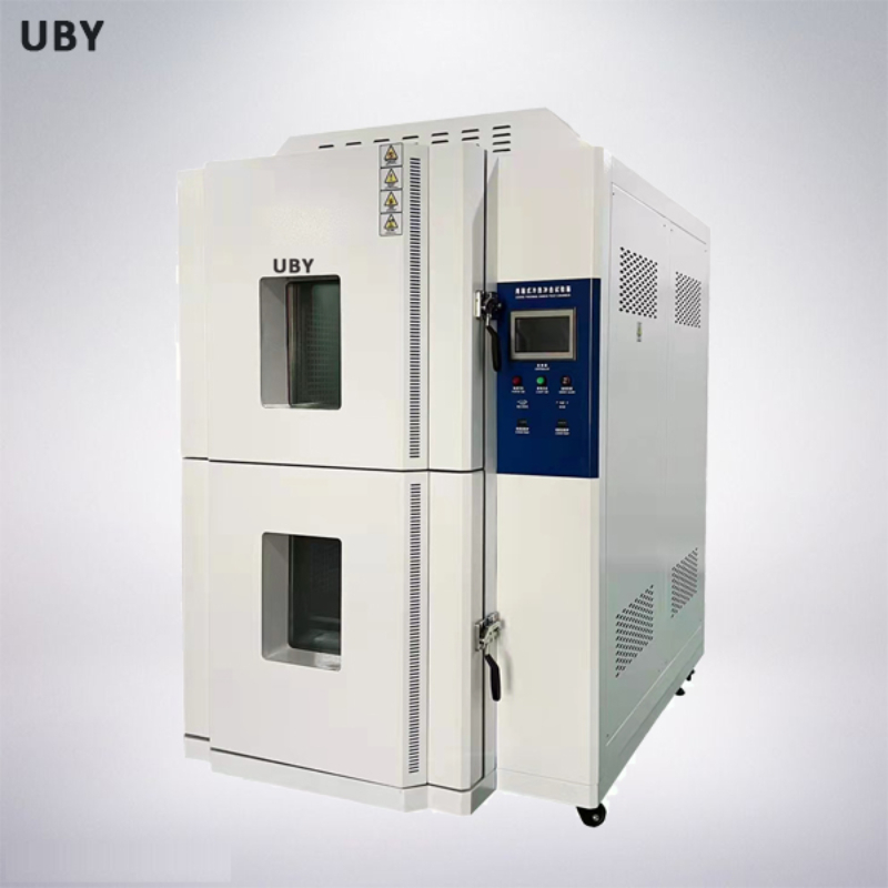 Fast Change Temperature Thermal Shock Test Chamber with 80ºC~200ºC High-Temperature Tank and Servo Refrigerant Flow Control