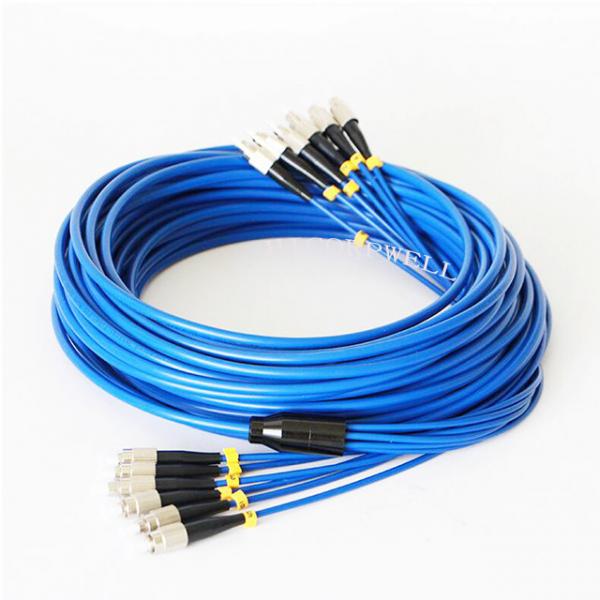 Quality 65m / 100m Two Core SM Armored Fiber Optic Cable / LC FC SC ST Duplex Patch Cord for sale