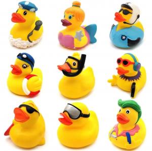 China Vinyl Pvc Plastic Ducky Yellow Rubber Character Collection Figure Ducks Baby Water Bath Toys For Kids on sale