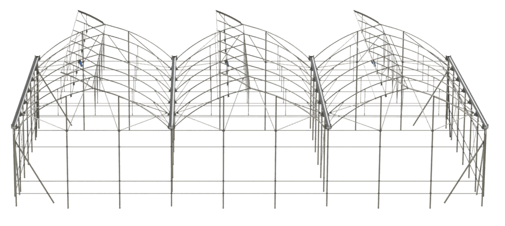 Wind Resistant Hot Dip Galvanized Steel Frame Agricultural Greenhouse with Customizable Size and Design