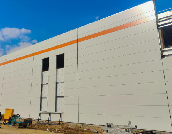 Prefabricated Workshop Building Material PU Edge Rock Wool Sandwich Panel For Exterior Wall Cladding