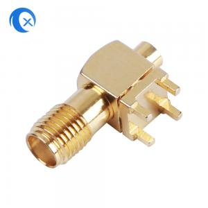 China PCB mount right angle SMA female connector CNC Machine Hardware RF onnectors Antenna on sale