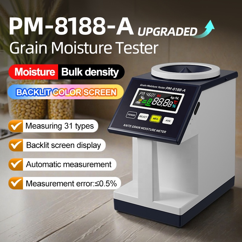 PM-8188-A High Frequency Capacitor Grain Moisture Bulk Density Tester with Backlit Color Screen EU / US / UK Plug