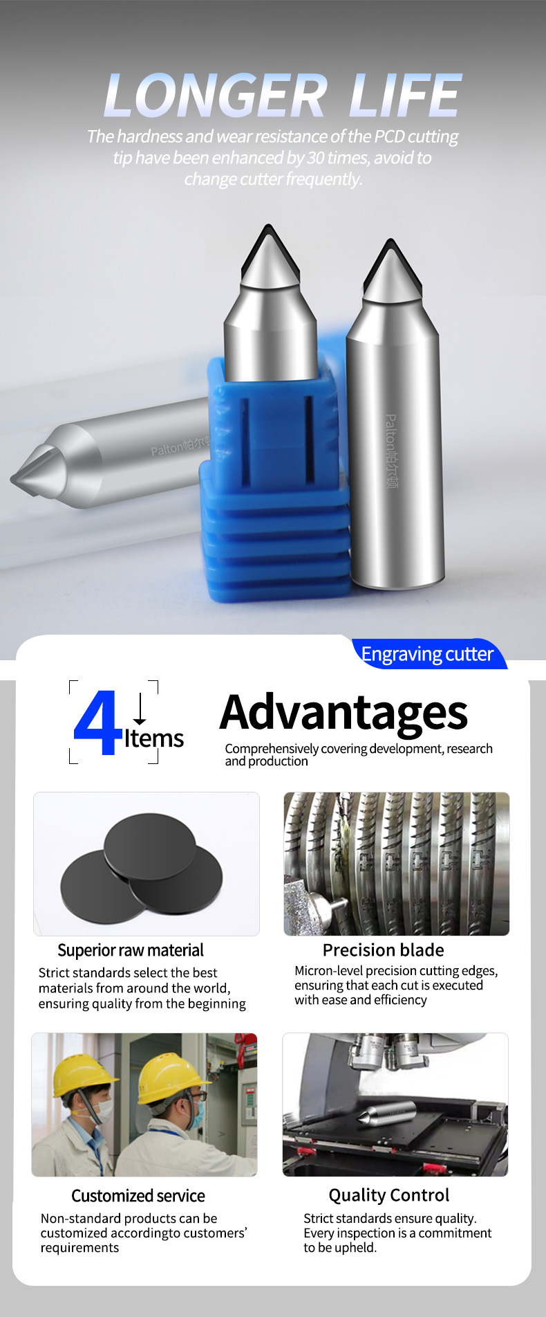 Engraving Polycrystalline Diamond Cutters PCD Cutting Inserts Notching Tool Boring Bit