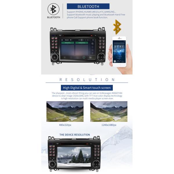 1024*600 Map Solution Mercedes Benz DVD Player 240 Dpi With Media Card
