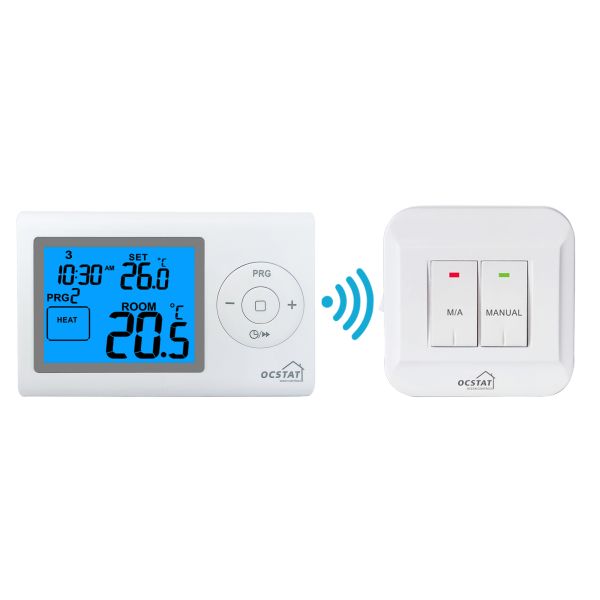 7 Day Programmable Digital RF Thermostat Controller Wall-mounted Solution Offering Climate Control for Various Environments