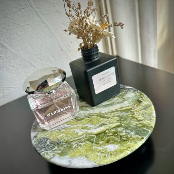 High Performance Round Marble Plate Wear Resistant Stone Cold Emerald Jade Ice Green Marble