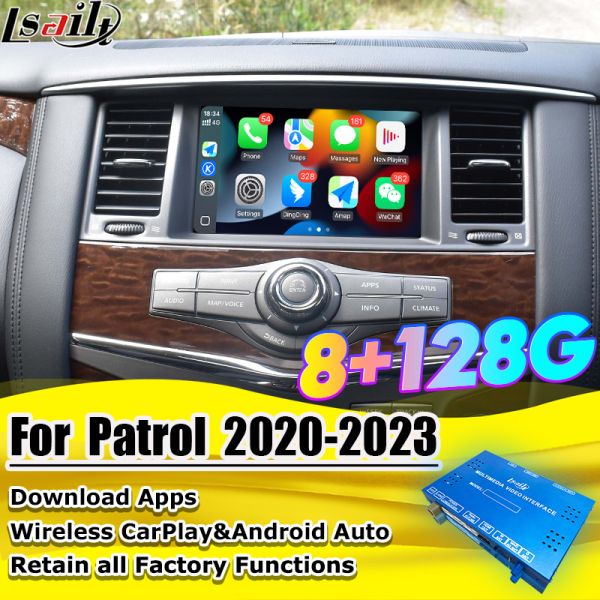 Lsailt 8G Android Multimedia Interface for Nissan Patrol 2020-2023 Android Upgrade Module Integrated Google Map, CarPlay, YouTube