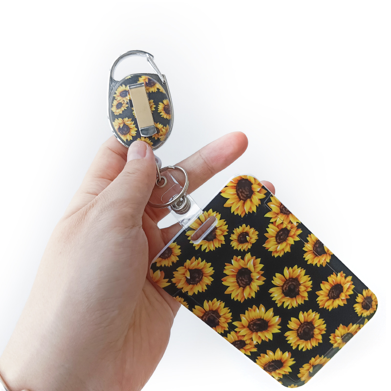 Custom Polyester Lanyard with Retractable ID Card Holder - Letterpress Logo