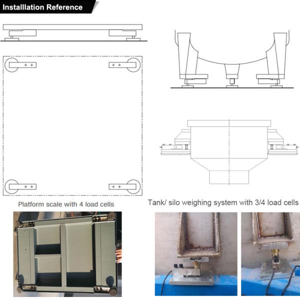 Input Resistance 350±3.5 ohm IP67 Shear Beam H8C-500kg-2t Load Cell Sensor for Platform Weighing C3/C4/C5 Weighbridge