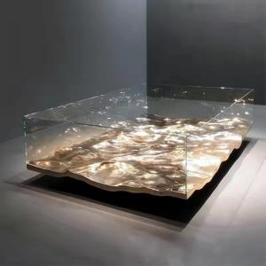 Buy cheap Luxury Black Marble Tempered Glass Coffee Table Furniture For Hotel product