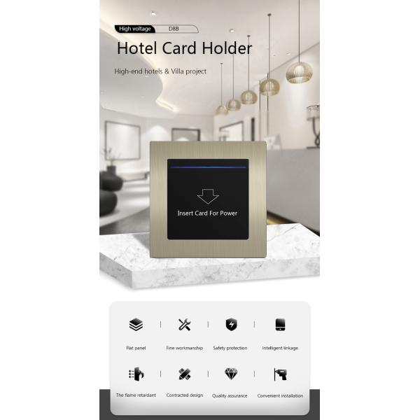 50/60Hz Hotel Room Key Card Holder , 86x86mm Power Saving Switch
