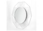 Large Size Round Mirror Silver Decagonal Metal Frame Decorative Wall Mirror