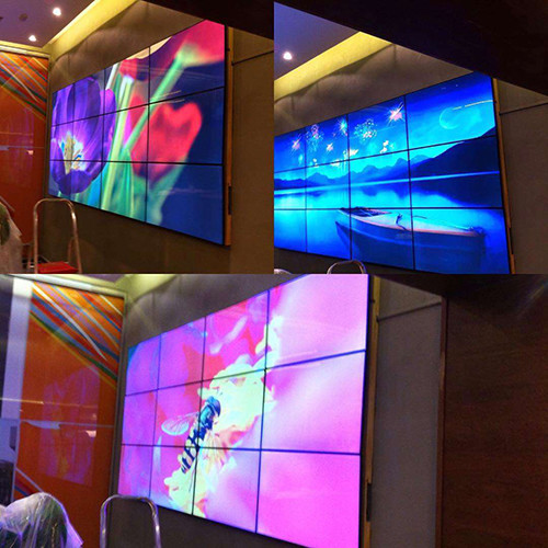 Narrow bezel LCD vide wall with mounting brackets