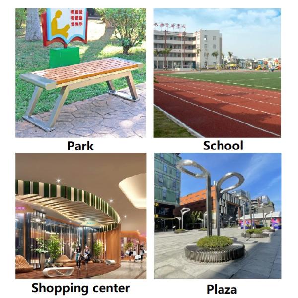 Outdoor Heart-Shaped Solid Wood Bench Garden Metal Frame Bench