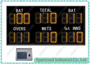 China Outdoor Electronic Cricket Scoreboard With RF Remote Console  and Amber Color on sale