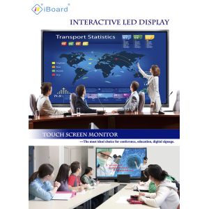 Wall Mounted 75 Inch Interactive Whiteboard PC, Android 8 ,Aluminium Alloy Frame