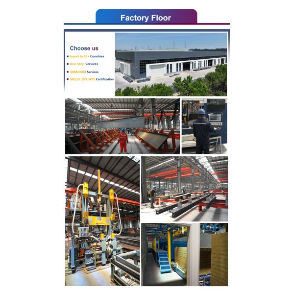 Fire-Retardant Prefab Multi-level Steel Frame Building Custom Size for Office & Workshop Integration