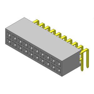 Buy cheap Female Header Connector 1.27mm Dual Row R/A Type 2*3PIN To 2*50PIN H=4.40mm product