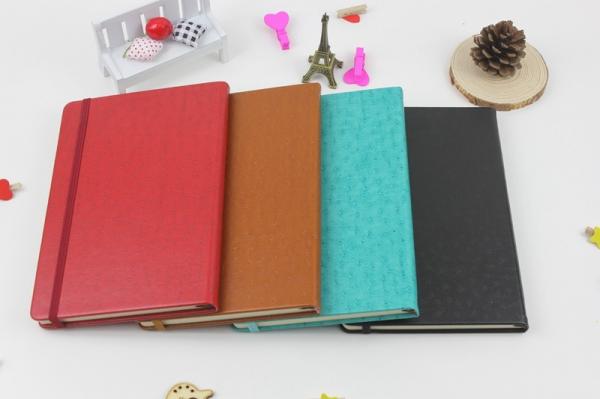 Quality Discoloration leather notebook with belt elastic band for sale