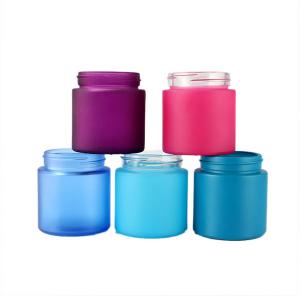 Buy cheap Flower Smell Proof Glass Jar 2oz 3oz 4 Oz Glass Cosmetic Jars With Lids product