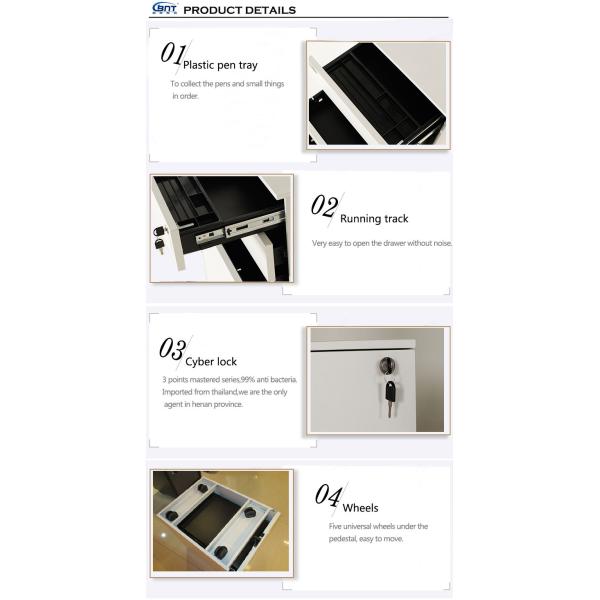Security Steel Mobile Pedestals With Number / Electronic Lock
