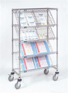 Buy cheap 5 Layer Commercial Metal Storage Racks Company Display Chrome Slanted Shelving product