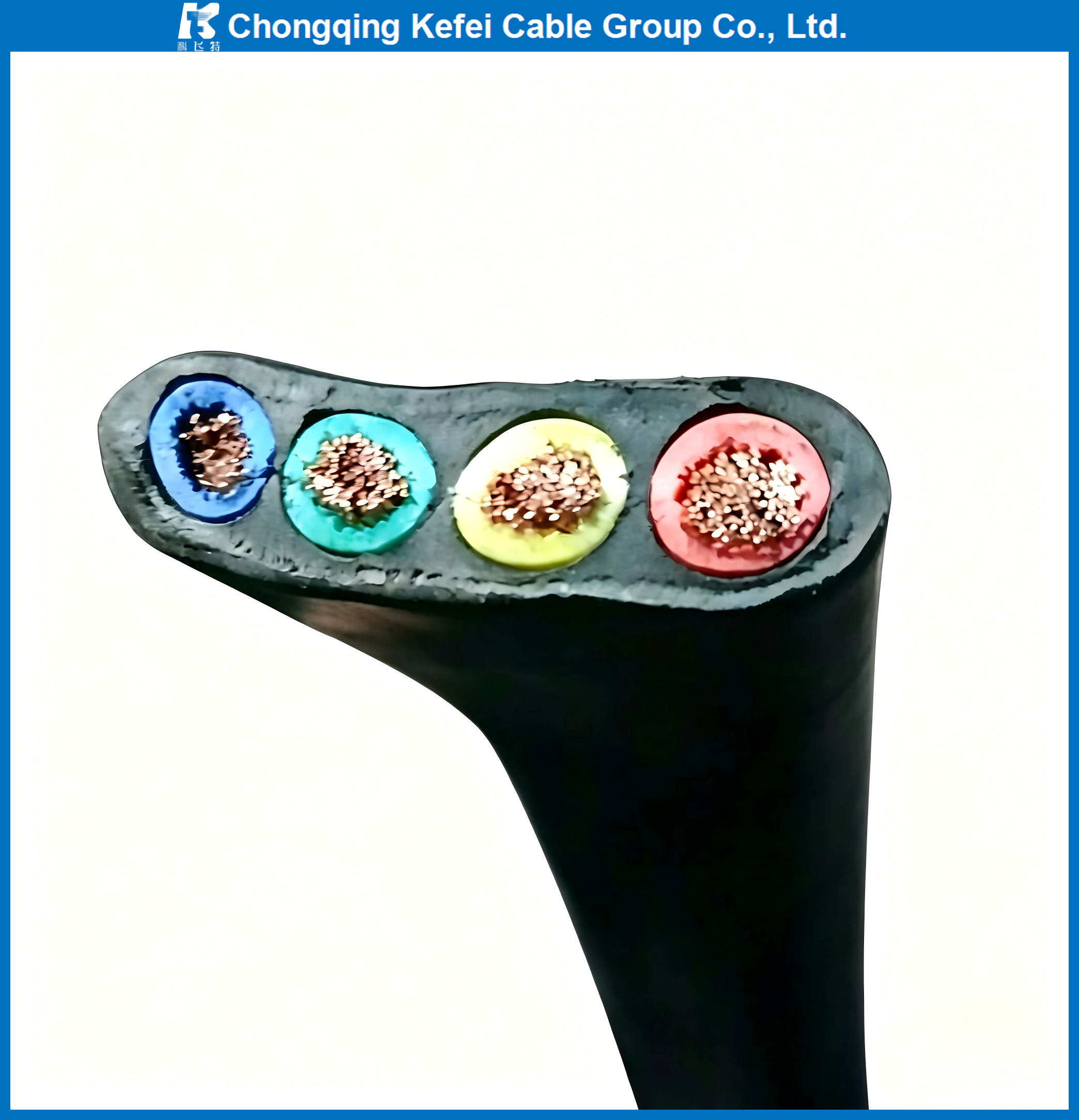 High Tensile Oil and Weather Resistant Flat Rubber Cable for Industrial and Lifting Machinery