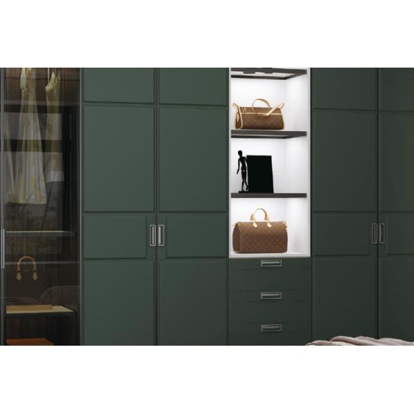 Modern Premium Shaker Style Wardrobe Doors Deep Green PVC Surface