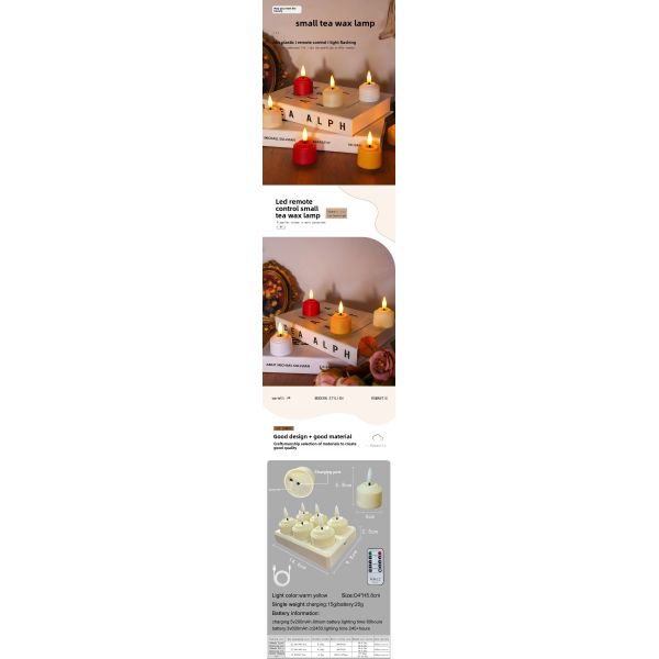 Rechargeable Remote Control Flickering LED Tea Lights Battery Tea Candles for Home Decoration